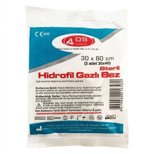 Damla Sağlık Hidrofil Gazlı Bez 30cm x 80cm